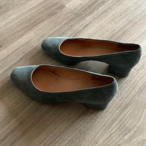Madewell blue velvet heels